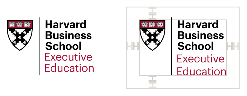 HBS Executive Education vertical logo and wordmark clear space illustration